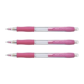Pilot Super Grip Mechanical Pencil H185 0.5 mm Pack of 3 Plastic Grip Rubber Pink