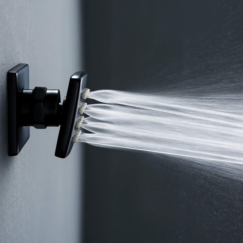 RANDOM Matte Black Shower Body Spray Jets,Brass Square Shower Body