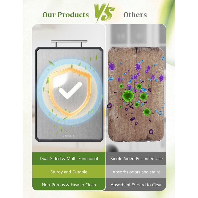 Titanium Cutting Boards for Kitchen, 2 in 1 Non Toxic