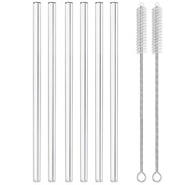 Glass Cups with Lids and Straws, Silicone Sleeve, Cleaning Brushes, Drinking Glasses for Water, Iced Tea or Coffee, Smoothie and More - BPA Free (Straw, Cleaning Brushes)