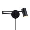 SUNLLOK Modern Black Swing Arm Wall Sconces Plug in -