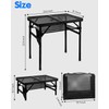 MSDADA Folding Grill Table, Height Adjustable Aluminum Table with Mesh