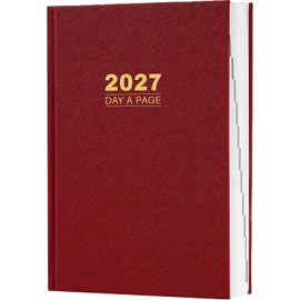 2026 Diary - Diary 2026 Full Page Per Day, Page A Day Calendar, Jan. 2026 - Dec. 2026, 5.8" x 8.4", Agenda for 365 Days - Hardcover Red