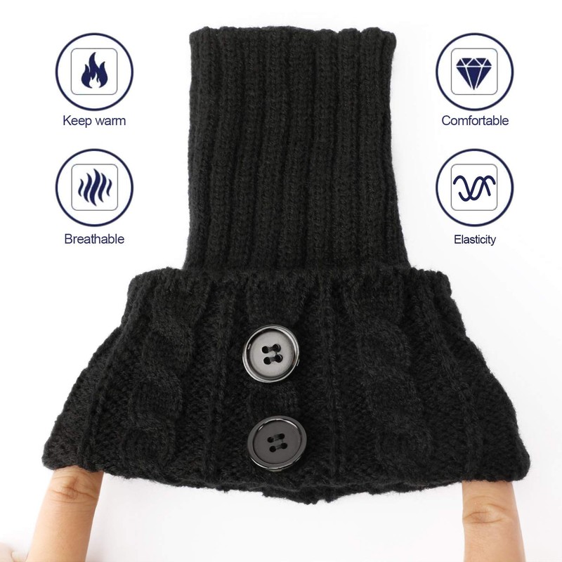 PHOGARY 4 Pairs Winter Warm Boot Cuffs for Women, Crochet