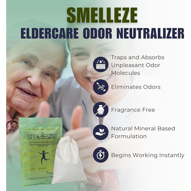 SMELLEZE Reusable Elderly Smell Removal Deodorizer: Rid Sick Odor in