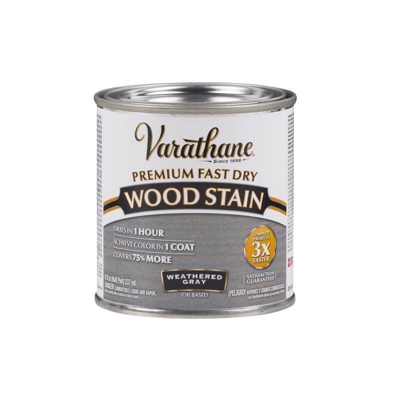 Rust-Oleum 269398 1/2 Pint Varathane Fast Dry Wood Stain, Weathered
