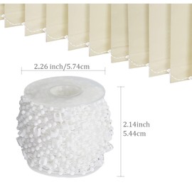 FQTANJU 20 Meter 200 Clips Vertical Blind Bottom Chain with 5 Pieces Plastic Chain Connectors for 3.5 Inch/ 89 mm Slats DIY Replacement