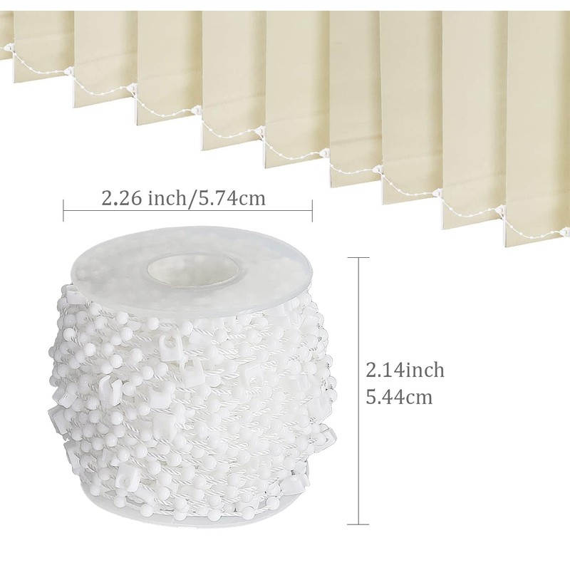 FQTANJU 20 Meter 200 Clips Vertical Blind Bottom Chain with