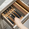 Utoplike Knife Drawer Organizer Bamboo Knives Block for Kitchen, Large