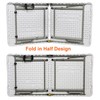 FORUP Folding Utility Table, 4ft Fold-in-Half Portable Plastic Picnic Party