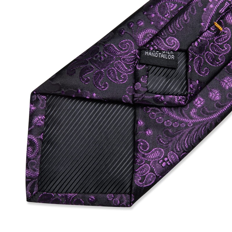 DiBanGu Silk Paisley Ties for Men Woven Necktie and Pocket