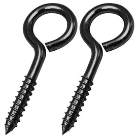 YGAOHF 5 Inch Eye Hooks Screw in Heavy Duty, 500LBS Capacity, Large Stainless Steel Eye Hooks for Hanging, Rust-Proof Black Eye Bolts for Indoor & Outdoor Heavy-Duty Applications