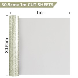 NANAPLUMS Plotter Film Textile, Glitter 3D Puff Vinyl - 30.5 x 100 cm Puff HTV Vinyl Roll for T-Shirts, 3D Puff Heat Transfer Vinyl, Glitter Grey