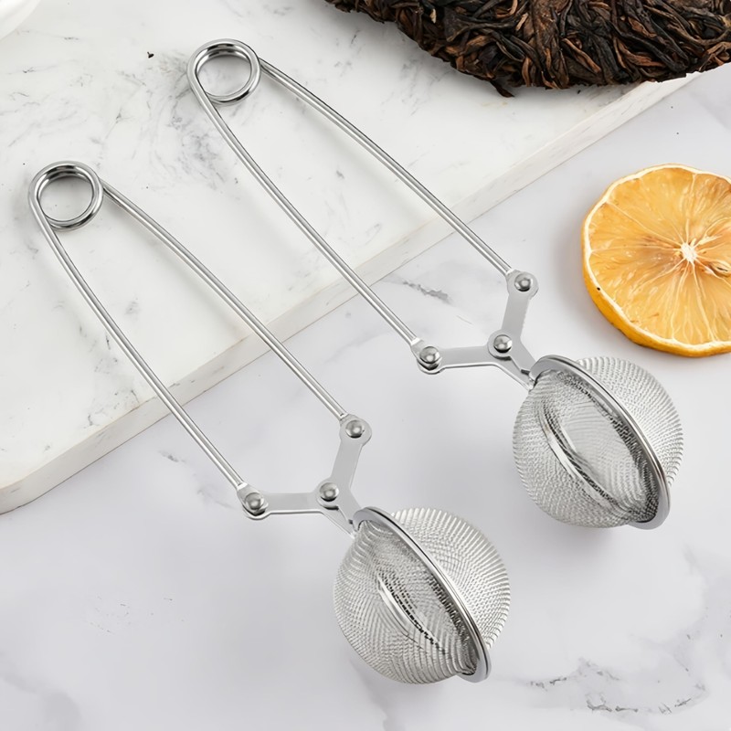 Stainless Steel Mesh Tea Ball Infuser with Handle, Fine Strainer