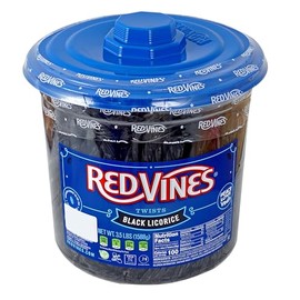 RedVines Licorice Twists, Black Licorice Flavor, 3.5 Pound Resealable Tub, Soft & Chewy Candy