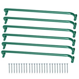 Barcaloo 22 Inch Indoor Monkey Bars for Backyard - Set of 6, Green Metal Monkey Bar Handles for Kids Indoor or Outrdoor for Backyard, Basement Ceiling, Playground Ladder