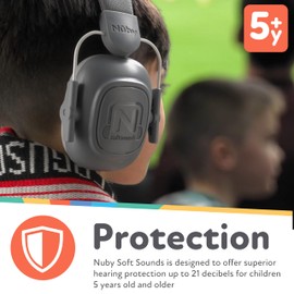 Nuby Soft Sounds Noise-Canceling Earmuffs with Travel Case - Hearing Protection for Kids and Teens - Adjustable Headband - Super Soft Padding - Yellow