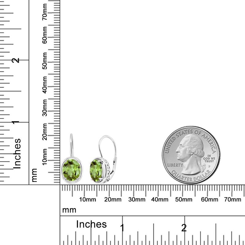 Gem Stone King 3.6 Cttw Aretes de Plata de Ley