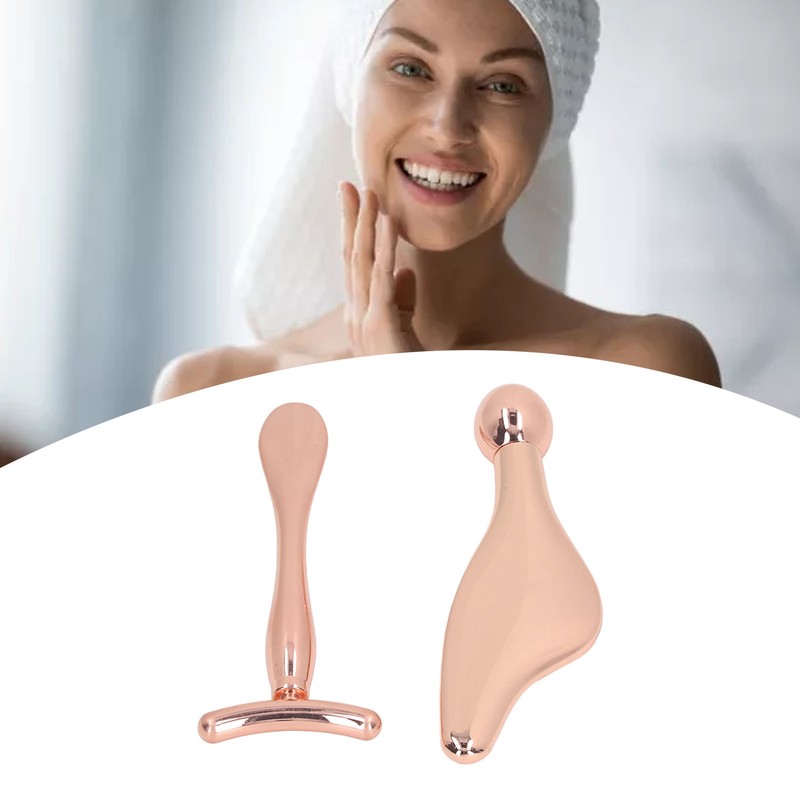 2pcs Face Roller Massage Sticks Cooling Metal Facial Massage Tools