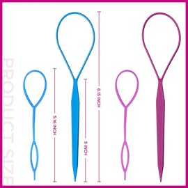 Hair Tail Tools, Braid Accessories Ponytail Maker, French Braid Loop for Hair Styling, (1 PACK - 2 PAIRS - 4 PCS)