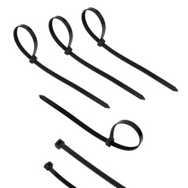 100 Pack KOOWIN 16 inch 120 Lbs Tensile Strength Self-Locking Eco-Friendly Nylon Plastic Cable Zip Ties Heavy Duty Black Wire Tie Wraps for Home, Office, Garden, Garage, Workshop (Large, 100pcs)