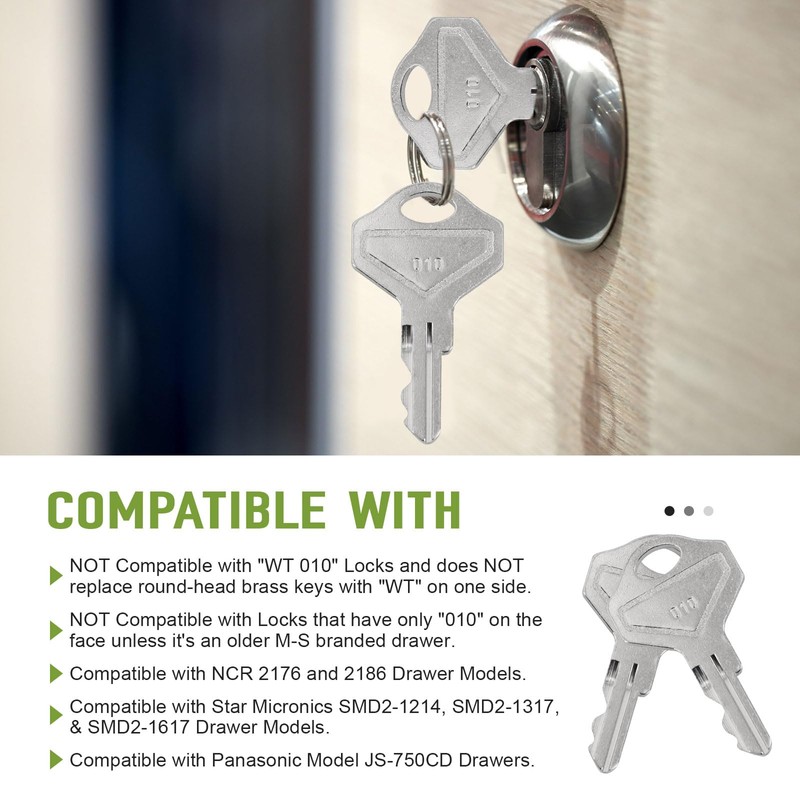 010 Key for Cash Drawer Fits for M-S 010R or