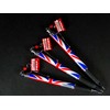 Pens Red Bus Charm Silver Clip Rollerball with Union Jack