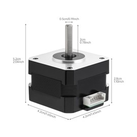 ZVKV Nema 17 Stepper Motor 28MM Bipolar 0.8A 24N.cm(33oz.in) 42 2 Phase 4 Wire Bipolar Stepper Motor 1.8 Degree for DIY CNC 3D Printer with 1M Cable and Connector