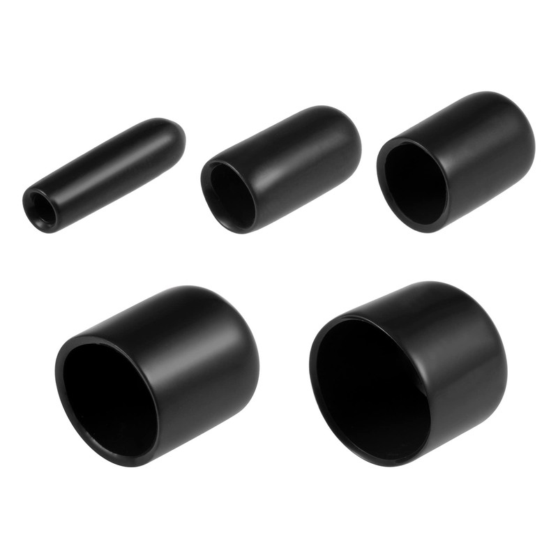 sourcing map 50pcs Round Rubber End Caps 3mm 6mm 12mm