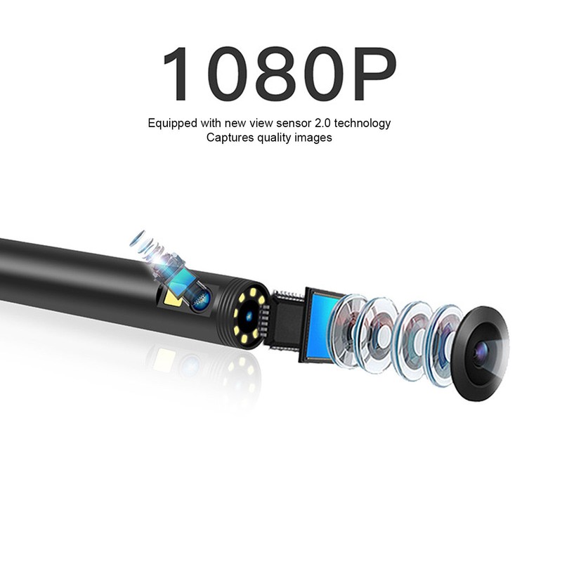 F280 1080P Endoscope 2MP 8mm WIFI Dual Lens Borescope Sewer