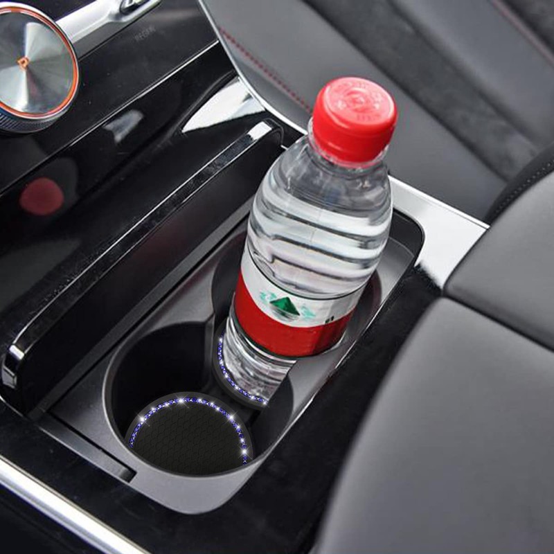 2 Pack Car Bling Cup Holder Coaster, 2.75 Inch Crystal