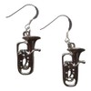 Euphonium/Tuba silver-plated drop hook earrings