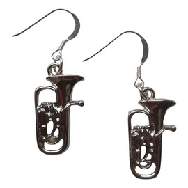 Euphonium/Tuba silver-plated drop hook earrings