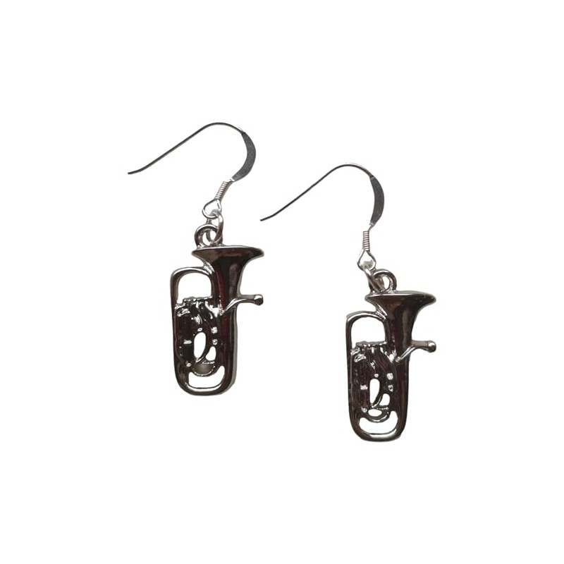 Euphonium/Tuba silver-plated drop hook earrings