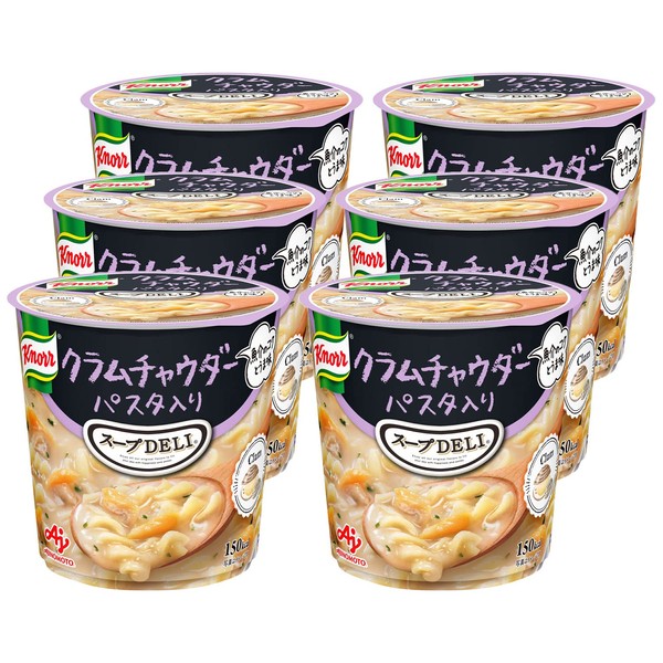 Ajinomoto Knorr Soup Deli Clam Chowder, 1.3 oz (38 g) x 6 Packs (Cup Soup, Soup, Pasta, Food, Bulk Purchase), 6 Packs