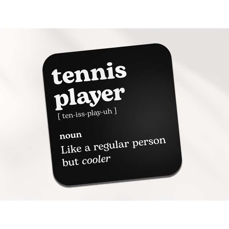 Tennis Player Square Coaster - Sport Fan Dictionary Regular But