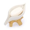 SUMTree Ceramic Soap Holder Self Draining Soap Dish, Leaf Shape