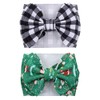 J&J Boutiques Black Plaid & Snowman - 7" Bow Headwrap