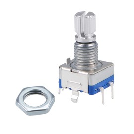 sourcing map 360 Degree Rotary Encoder, Code Switch, Potentiometer, EC11, 7 Pins, 15 mm Shank, Pack of 5