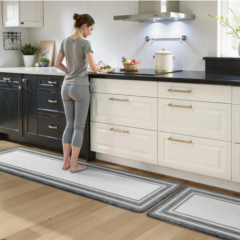 KIMODE Anti Fatigue Kitchen Mats for Floor 2 Piece, Cushioned