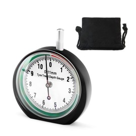 MEANLIN MEASURE Tire Tread Depth Gauge with Color Coded Professional, Dial Type Tire Tread Depth Gauge for Motorcycle, car,Truck and Bus