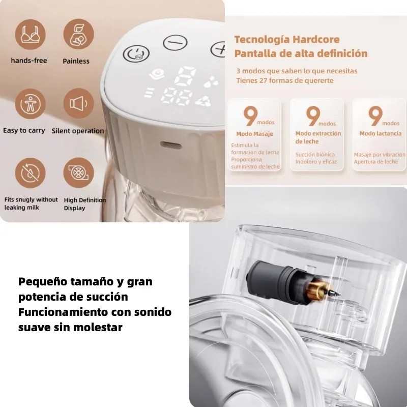 Extractor De Leche Manos Libres Eléctrico Portátil