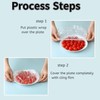 AUXIN 200 Pcs Reusable Food Covers, Clear Elastic Food Storage