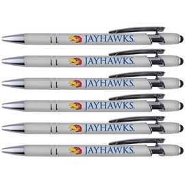 Kansas Jayhawks Comfort Coated Stylus ballpoint Pen 6 Pack 30518
