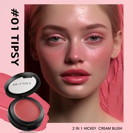 DE'LANCI Cream Blush for Cheeks, Highly Pigmented Soft Matte Blusher, Long Last Rosy Glow Blush for Women, Lightweight Natural Creme Blush Makeup, Buildable,Not Greasy,Vegan & Cruelty Free(TIPSY 01#)