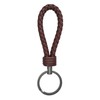 LABEN Key Chain Lambskin Handwoven Genuine Leather Keychain - Brown
