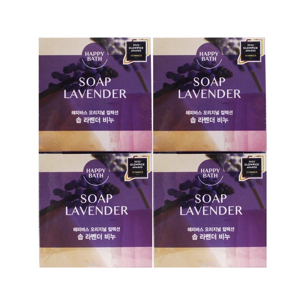 Happy Bath Soap Lavender 90g x 4/Face Soap / 해피바스
