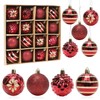 Christmas Baubles Red Set of 16 Christmas Tree Baubles Red