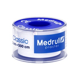 Medrull Classic Fixing Plaster 5 m x 2 cm Tape for Wound Dressings, Adhesive Plasters White Roll in Box