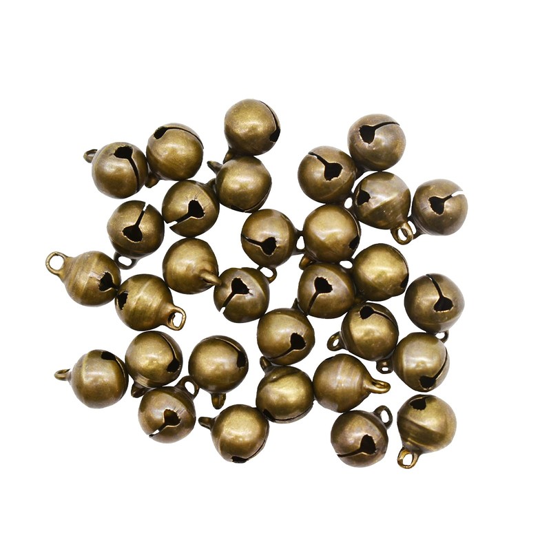 Maydahui 100 PCS Small Jingle Bell 1/2 inches Vintage Bronze